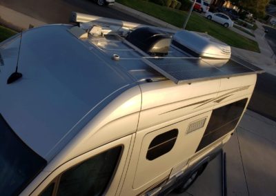 Solar panels on top of Sprinter van